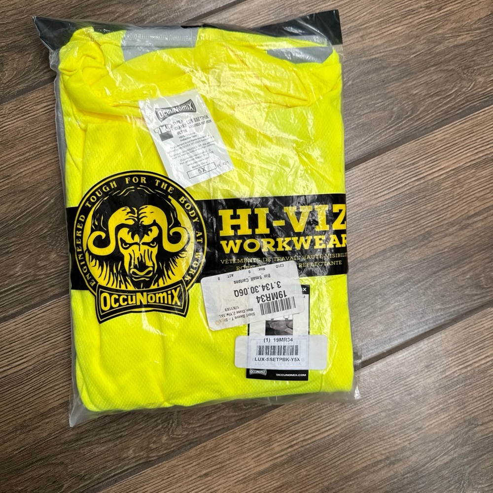 Occunomix Hi-Viz Workwear Shirt, Safety High Visibility Shirt . Size 5X
